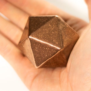 Copper D20 Icosahedron - 2&quot; - 1.44 lb