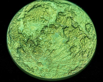 Green Moon Coin - 1" Anodized Niobium