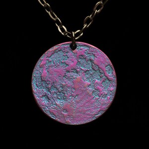 Blau und Lila 1 in/ 26 mm Niobium Mond Anhänger