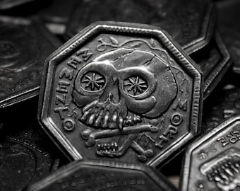 Blackened Iron Memento Mori /Memento Vivere Coin