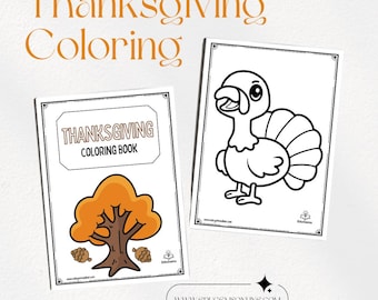 Thanksgiving Coloring Pages for Kids – Printable Activity Pack – Fun Fall Worksheets for Preschool & Kindergarten