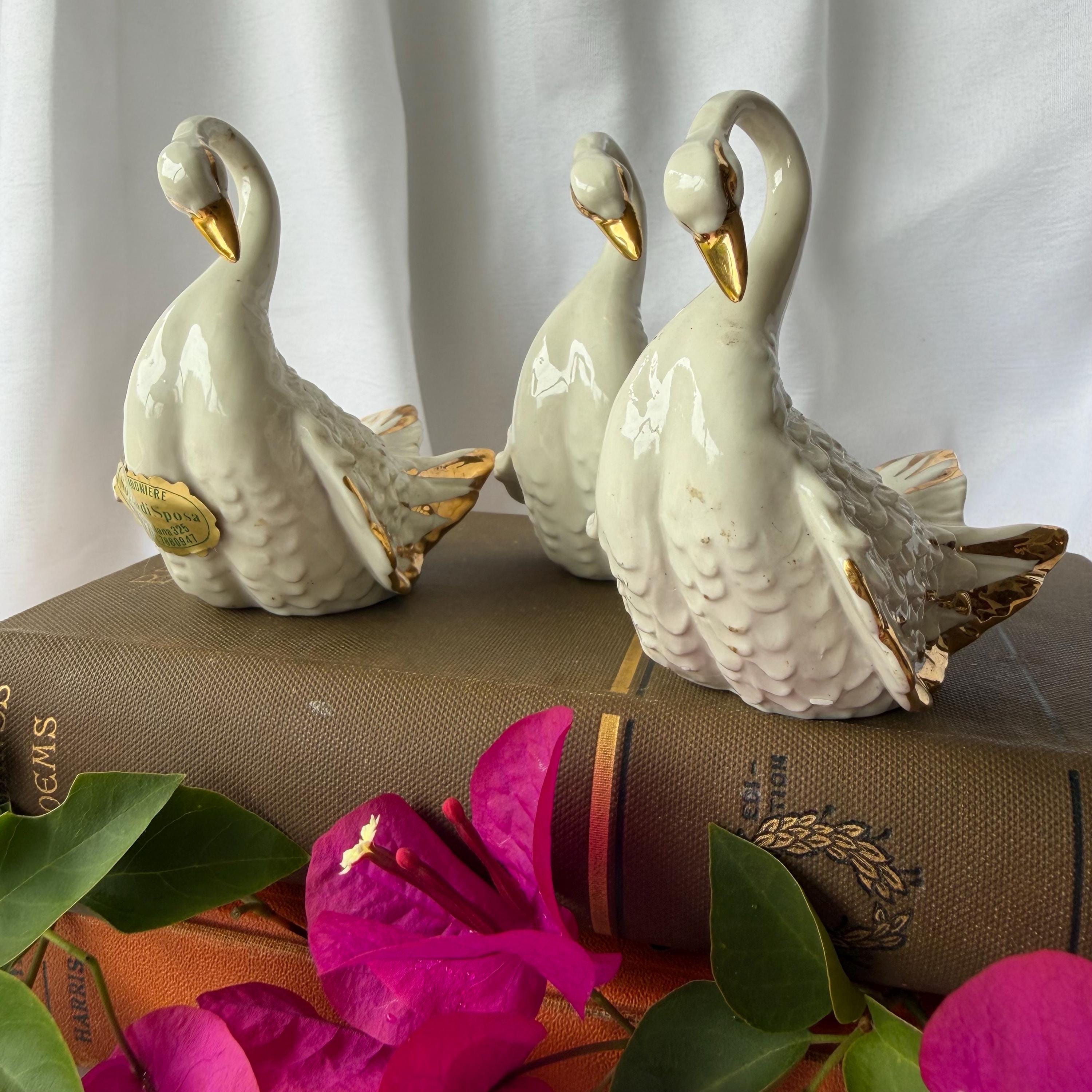 Porcelain Swan Made in Italy - Etsy
