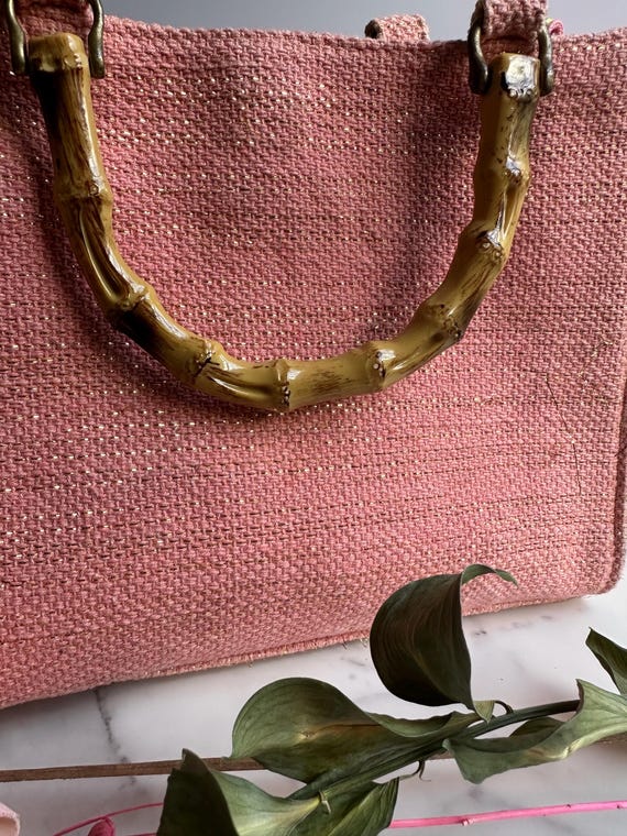 Beaded Palm Tree Bag: Pink Tropical Design with B… - image 10