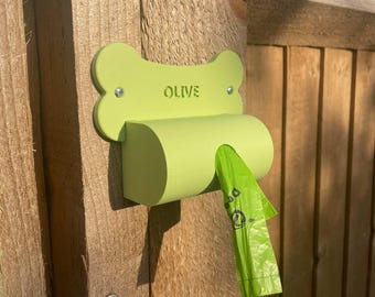 Personalised Dog Poo Bag Wall Mounted Dispenser/Holder