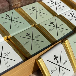 50 Pcs Baptism Chocolate, Christening Chocolate Gift, Personalized Baptism Chocolate, Holy Communion Chocolate Favors, Custom Baptism favors