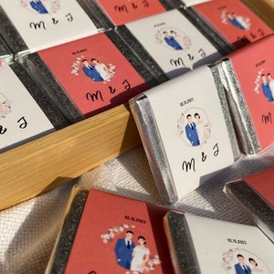50 Pcs Wedding Chocolate, Personalized Wedding Favors, Custom Chocolate Gift, Elegant Chocolate Favors for Guests, Engagement Chocolate