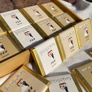 50 Pcs Wedding Chocolate, Personalized Wedding Favors, Custom Chocolate Gift, Elegant Chocolate Favors for Guests, Engagement Chocolate