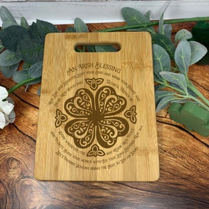 IRISH Blessing/Cutting Board/Personalized/Wedding Gift/Gift/Cutting board/Birthday/Mother's Day/Bamboo/Engraved/Housewarming/Celtic Knot