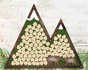 Mountain Theme - Bears - Bride and Groom -  drop pieces-Alternative Guestbook - National Park Options - our Adventure Begins