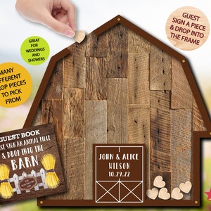 Rustic Barn/Wedding/Birthday Party/Top Drop Frame/Guest Book/Unique/Alternative/Barn/Barn Animals/Farm/Themed Shower/Farm Theme/150 Guest