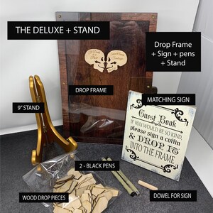 Libro de visitas de Halloween/Dos calaveras/Alternativo/Personalizado/Formas de madera/Corazón/Marco superior/Boda - ENVÍO RÁPIDO/Boda gótica imagen 7
