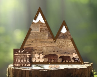 Mountain Theme - Bears - Baby Shower - Bear Family -  drop pieces-Alternative Guestbook