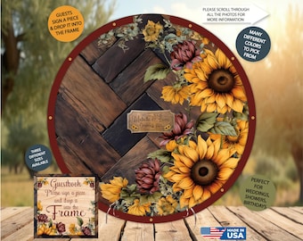 Sunflower - Alternative Guestbook - Heart Drop - Sign a Piece - Wedding - Birthday - Memorial - Retirement - Maroon - Burgundy