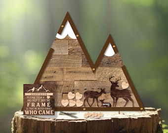 Mountain Theme - Deer Family - Baby Shower - Baby Deer - drop pieces - Alternative Guestbook
