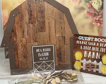 Rustic Barn/Wedding/Birthday Party/Top Drop Frame/Guest Book/Unique/Alternative/Barn/Barn Animals/Farm/Themed Shower/Farm Theme/150 Guest