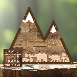 Mountain Theme - Bears - Baby Shower - Bear Family -  drop pieces-Alternative Guestbook