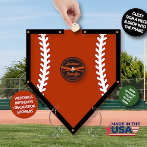 Home Plate - Guestbook - Alternative - Top Drop - Wedding - Birthday - Showers - Graduation-Orange
