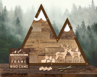 Mountain Theme - Deer Couple - Wedding - drop pieces-Alternative Guestbook