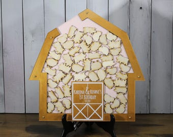 Barn/Baby Shower/Birthday Party/Top Drop Frame/Guest Book/Unique/Alternative/Barn/Barn Animals/Farm/Themed Shower/Farm Theme