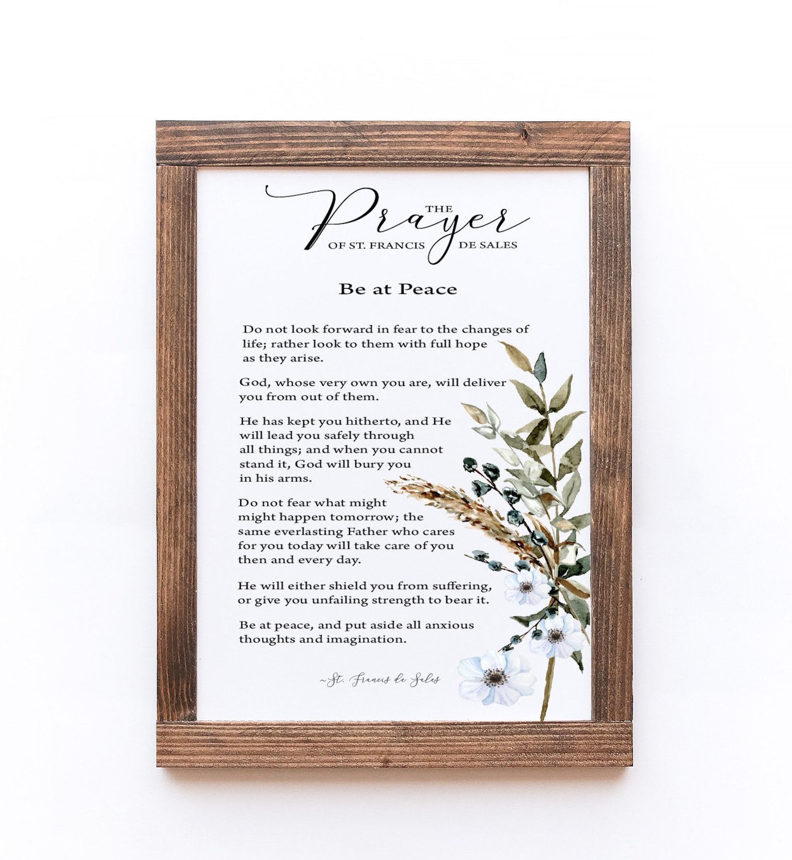 The Prayer of St. Francis de Sales/Be at Peace/Prayer Art/Wood Etsy