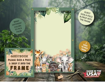 Safari - Baby Shower - Birthday - Alternative - Guestbook - Free Shipping