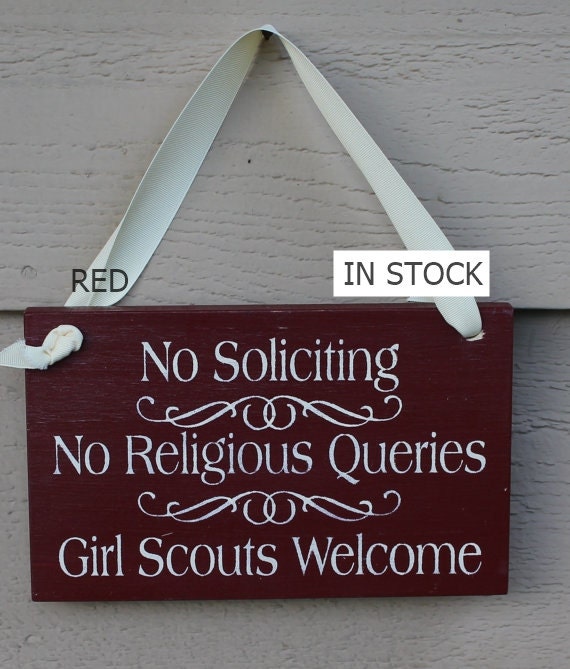 No Soliciting No Religious Queries Girl Scouts Welcome Etsy