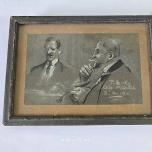 Pair of Vintage Pencil Drawings