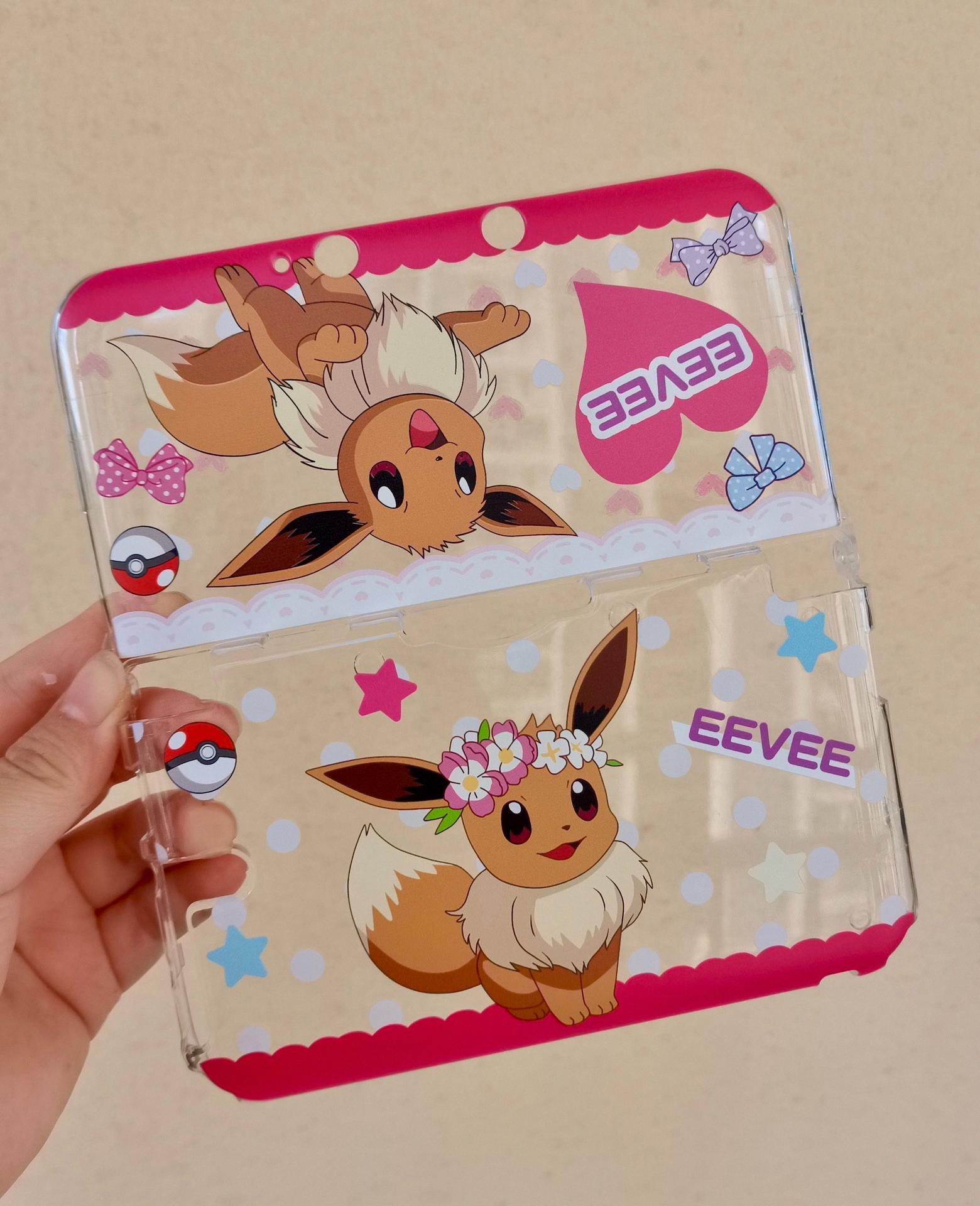 DIY Pokémon Eevee 3ds nds case full model series, anime cartoon handmade protective case