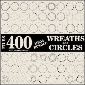 300 Files Wreaths and Circles Bundle | Wreath Svg Bundle | Circle Frame Clipart | Boho Wreath Png | Floral Frame Svg | Geometric Circle Svg