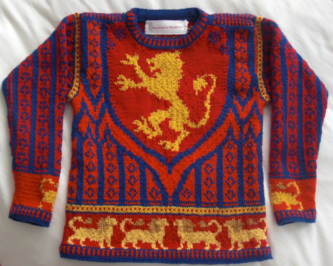 Knitting Pattern: Lion Shield Size Five Years - Etsy