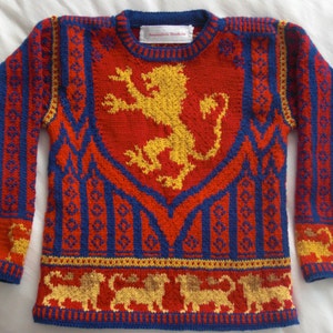 Knitting Pattern: Lion Shield Size Five Years