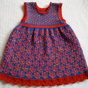 Knitting Pattern: Roses Dress Size Two Years image 1