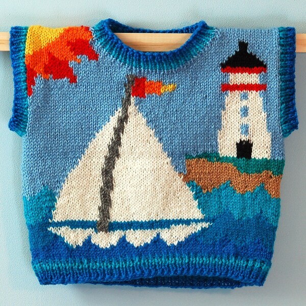 One Year Lighthouse Sweater Vest