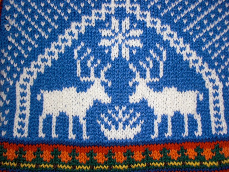 Knitting Pattern Reindeer Size One Year Etsy