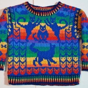 Knitting Pattern: Rainbow Animals Size Three Years image 1