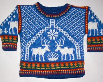 Knitting Pattern: Reindeer Size One Year