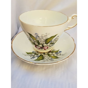 Regency English Bone China England Tea Cup & Saucer  Lily Of The Valley Flower
