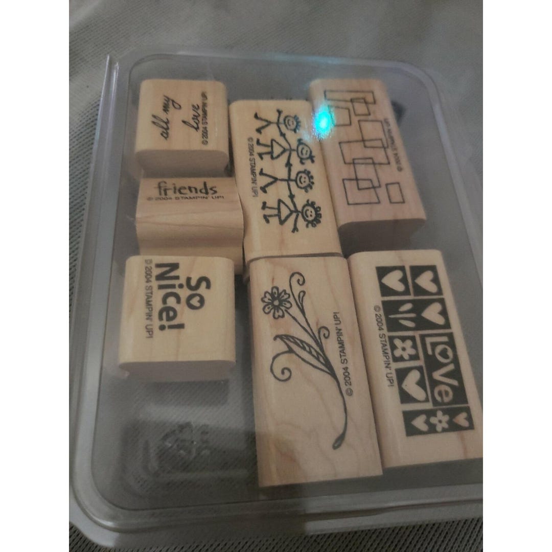 Craft Drawer Lot Stampin' Up! Wood Mounted Rubber Stamps 2004 Set of 7 ...
