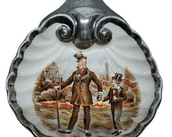 Vintage English Ware Lancaster Sandland LTD. HANLEY ENGLAND Shell Pin Dish Dickens