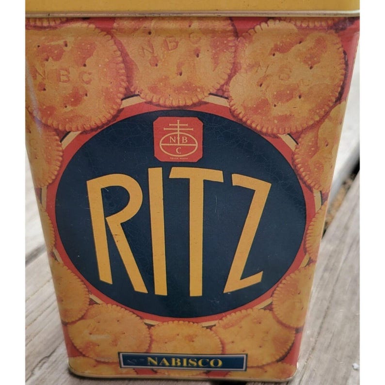 Vtg Nabisco Ritz Cracker Tin Container National Biscuit Company USA ...