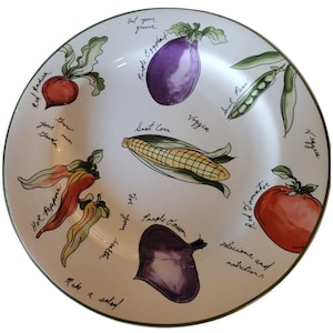 Sakura Garden Delight 1995 Stoneware Plate By Sue Zipki Vegetables Vtg 8.5&quot;