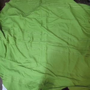 Vintage 60x120 Linen Green Cutwork Tablecloth 11 Gold Napkins 16x16