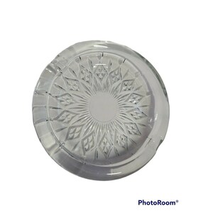 Vtg American Pressed Glass Clear Sunflower Ashtray Smooth Rounded Top Cigar Pipe