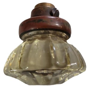 Antque Victorian 12 Point Round Gold Clear Glass 2in Door Knob Brass Mount Screw