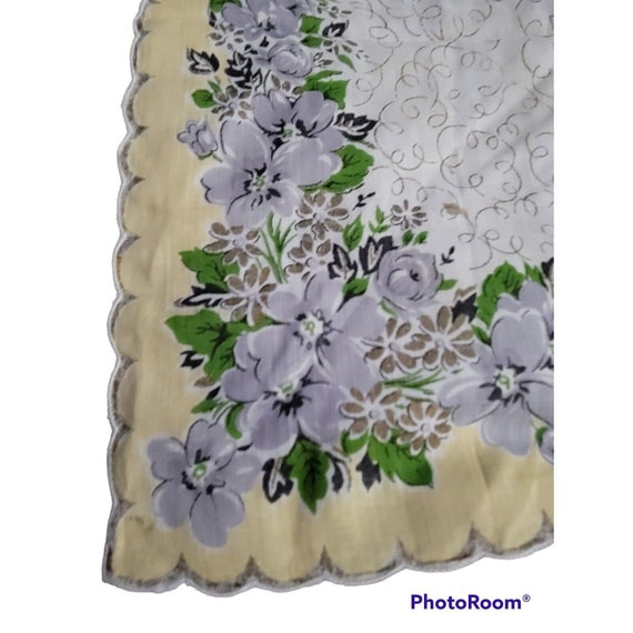 Handkerchief Scallop Hem Yellow White Lavender Gr… - image 3