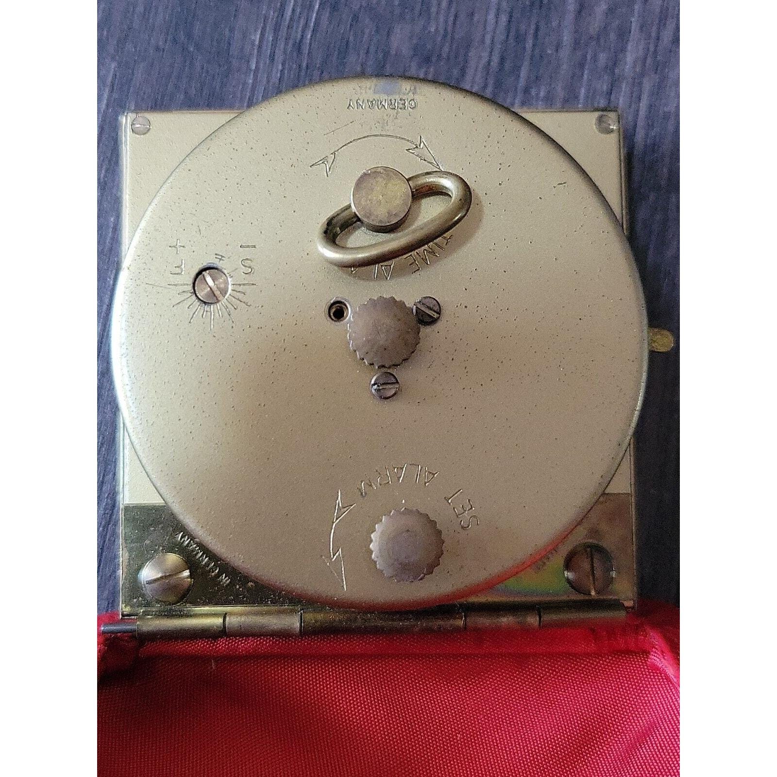 Red WESTCLOX Mechanical Traveling Alarm Clock Clamshell Luminous