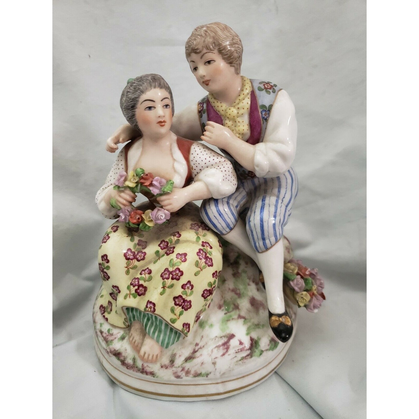 Antique Porcelain Figurine Man and Woman Embracing Makers Mark on ...