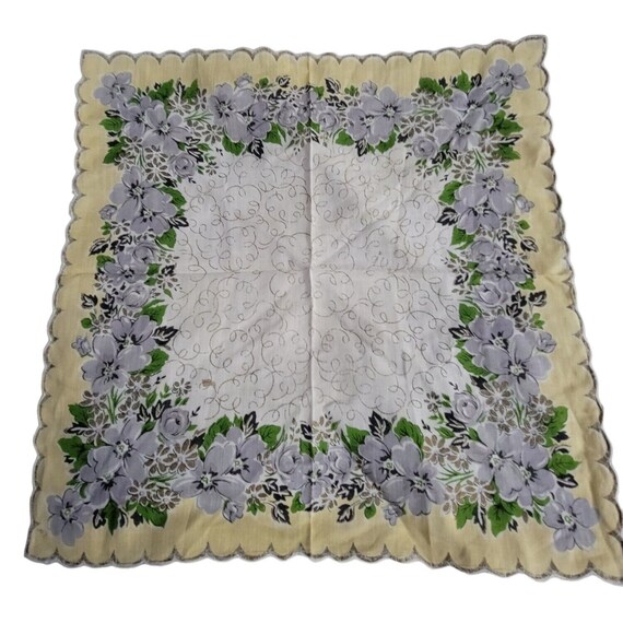 Handkerchief Scallop Hem Yellow White Lavender Gr… - image 2