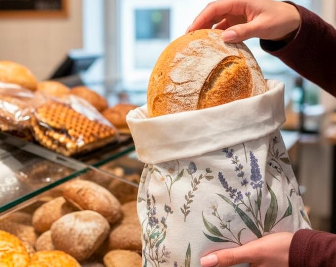 Zippered Beeswax Bread Bag for Sourdough, Linen-Cotton Blend, Bowl Cover Available in Gift Set, Present for Friends, Family and Bakers