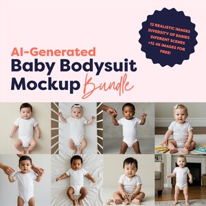 Hochwertiger Weißer Baby Bodysuit Mockup Bundle